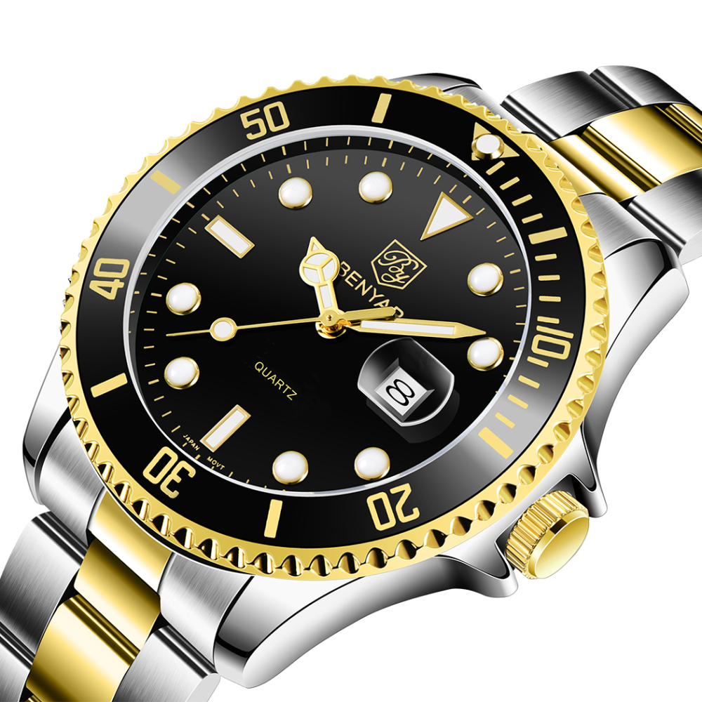 BENYAR Men's Quartz Watches Waterproof Alloy Business Wrist Watch for Men Stainless Steel Luxury Sports Wristwatch