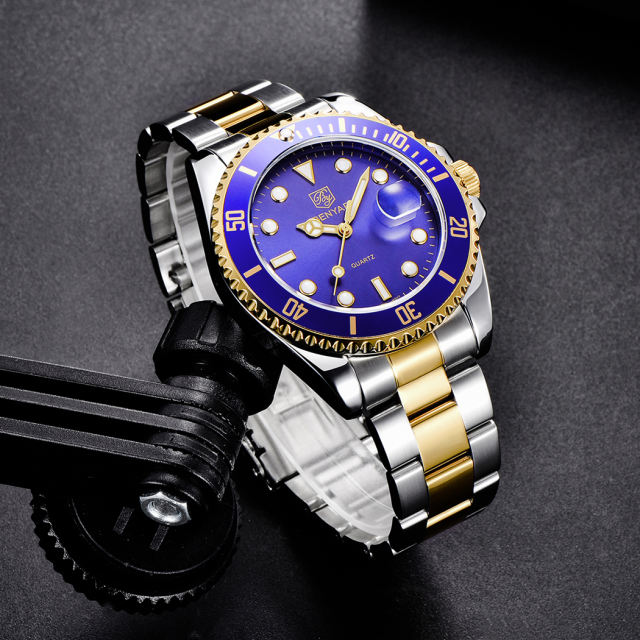 BENYAR Men's Quartz Watches Waterproof SUB Homage Business Wrist Watch for Men Stainless Steel Luxury Sports Wristwatch
