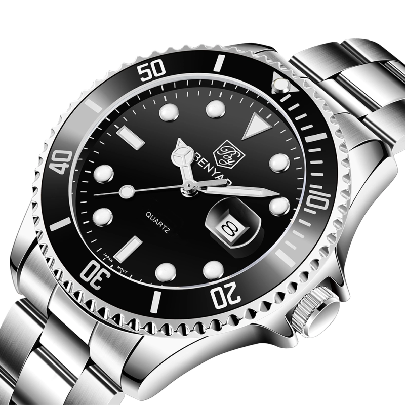 BENYAR Men's Quartz Watches Waterproof Alloy Business Wrist Watch for Men Stainless Steel Luxury Sports Wristwatch