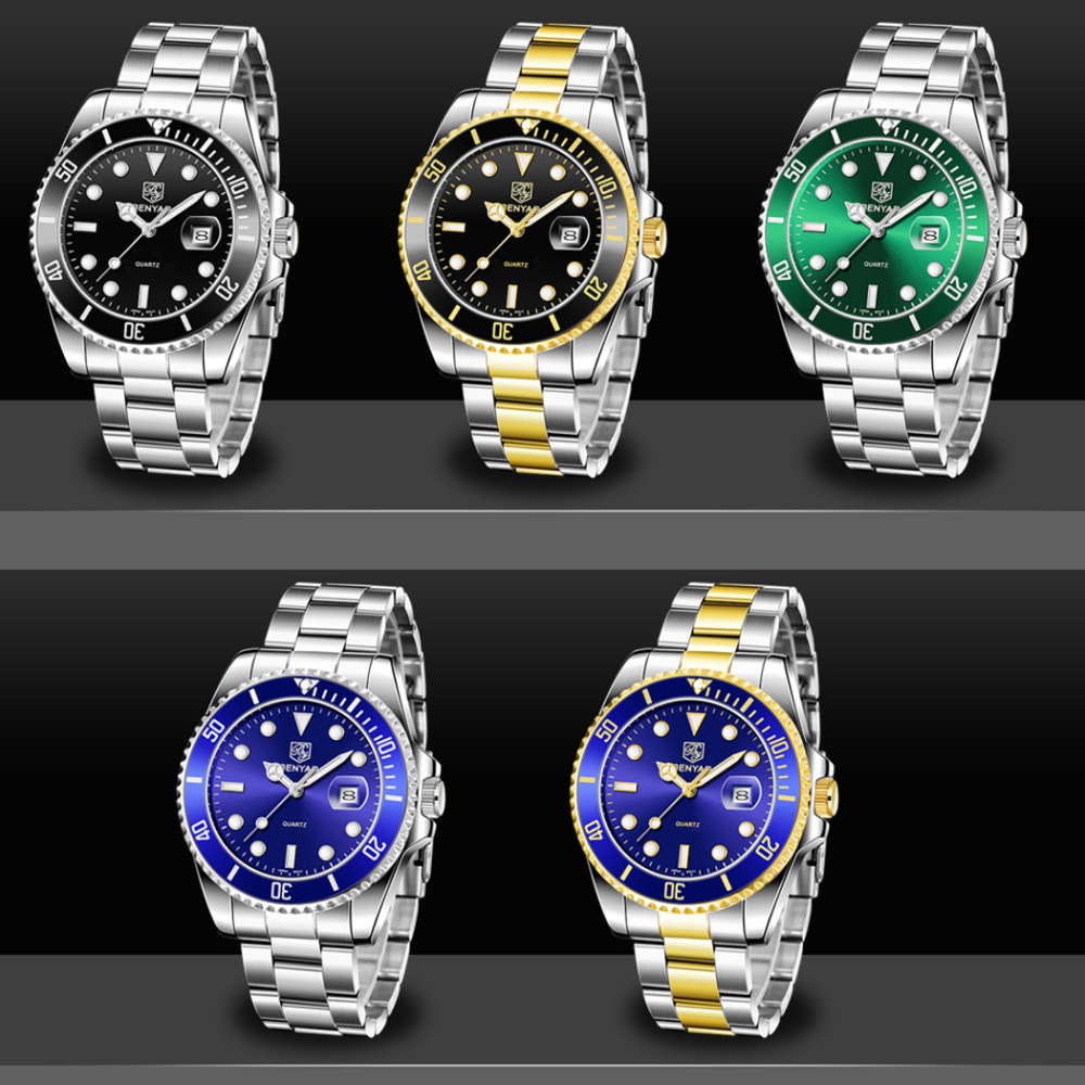 BENYAR Men's Quartz Watches Waterproof SUB Homage Business Wrist Watch for Men Stainless Steel Luxury Sports Wristwatch