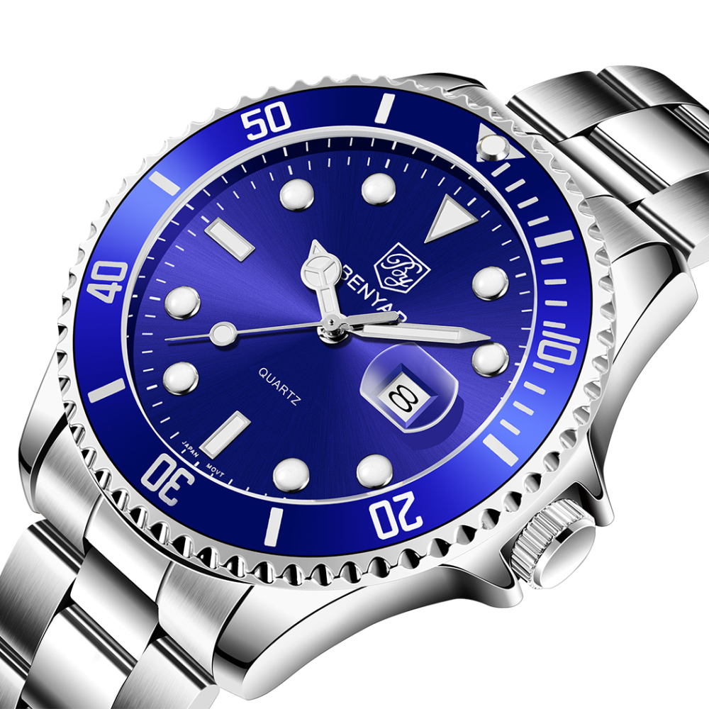 BENYAR Men's Quartz Watches Waterproof Alloy Business Wrist Watch for Men Stainless Steel Luxury Sports Wristwatch