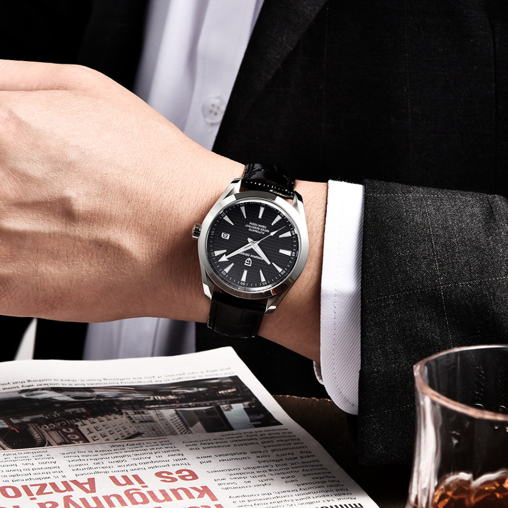 PAGANI DESIGN PD-1688 Automatic Men's Watches Business Stainless Steel Waterproof Wrist Watch for Men Casual Genuine Leather Wristwatch