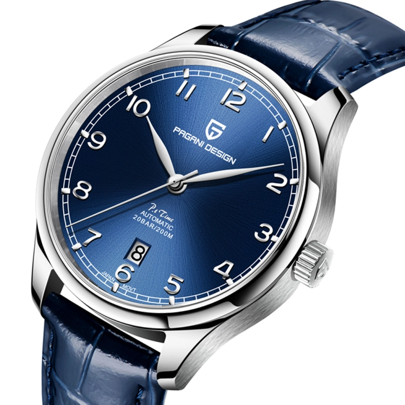 PAGANI DESIGN PD-YS003 Men's Automatic Watches Stainless Steel Genuine Leather Business Casual Dress Wrist Watch for Men 200M Waterproof