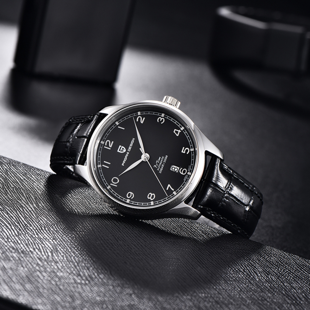 PAGANI DESIGN PD-YS003 Men's Automatic Watches Stainless Steel Genuine Leather Business Casual Dress Wrist Watch for Men 200M Waterproof