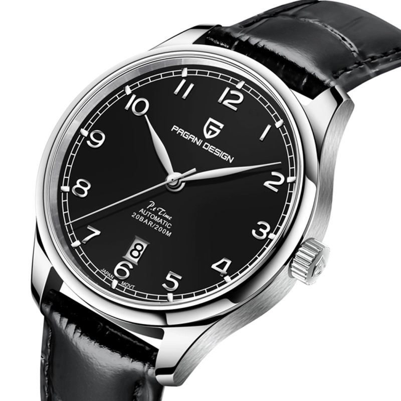 PAGANI DESIGN PD-YS003 Men's Automatic Watches Stainless Steel Genuine Leather Business Casual Dress Wrist Watch for Men 200M Waterproof