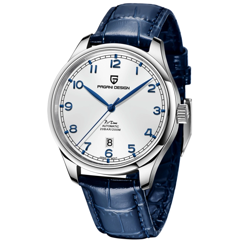 PAGANI DESIGN Men's Automatic Watches Stainless Steel Genuine Leather Business Casual Dress Wrist Watch for Men 200M Waterproof