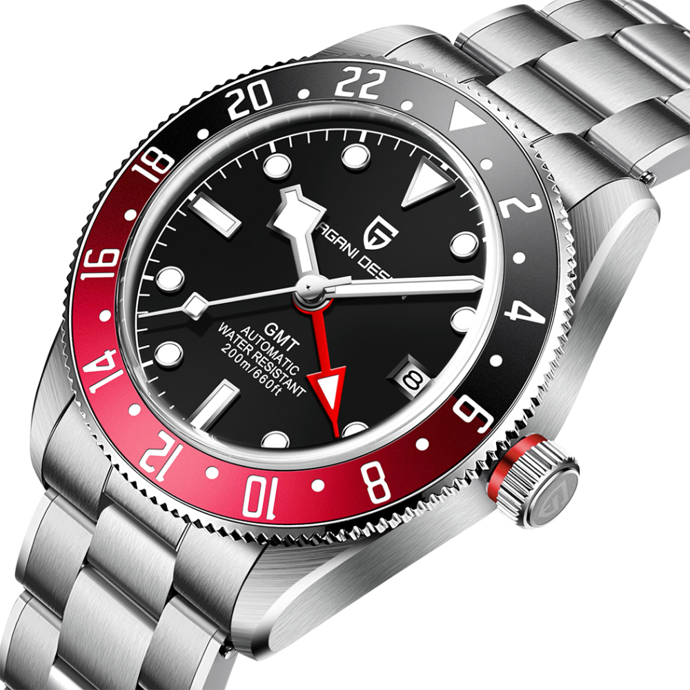 PAGANI DESIGN PD-1706 Men's Watches New Black Bay GMT Automatic Wrist Watch for Men 40mm Stainless Steel 200M Waterproof Business Wristwatch