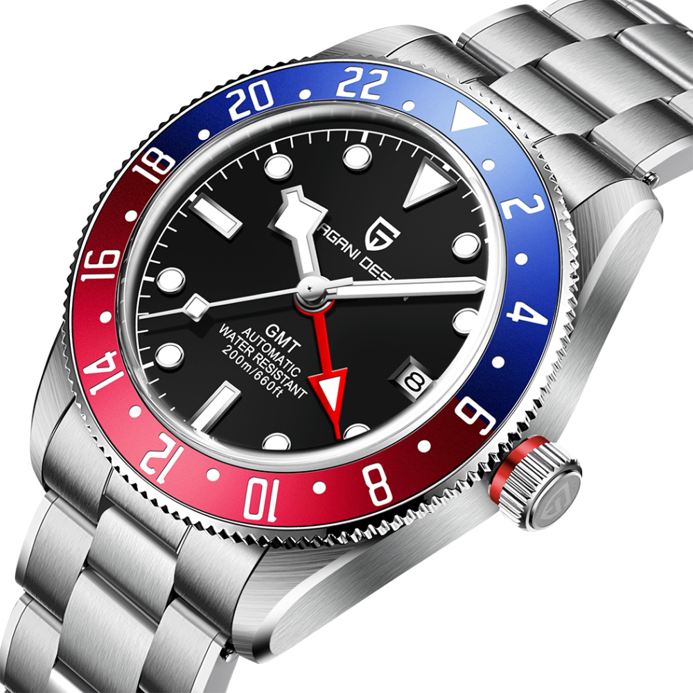 PAGANI DESIGN PD-1706 Men's Watches New Black Bay GMT Automatic Wrist Watch for Men 40mm Stainless Steel 200M Waterproof Business Wristwatch