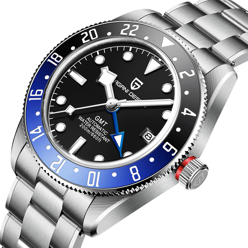 PAGANI DESIGN Men's Watches New Black Bay GMT Automatic Wrist Watch for Men 40mm Stainless Steel 200M Waterproof Business Wristwatch