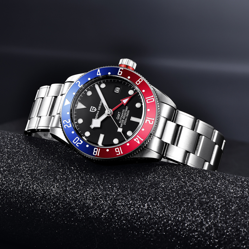 PAGANI DESIGN PD-1706 Men's Watches New Black Bay GMT Automatic Wrist Watch for Men 40mm Stainless Steel 200M Waterproof Business Wristwatch
