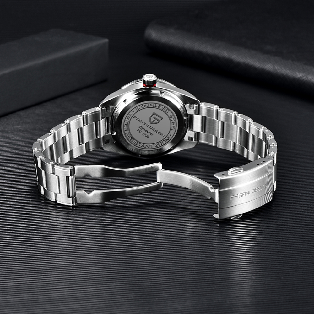 PAGANI DESIGN PD-1706 Men's Watches New Black Bay GMT Automatic Wrist Watch for Men 40mm Stainless Steel 200M Waterproof Business Wristwatch