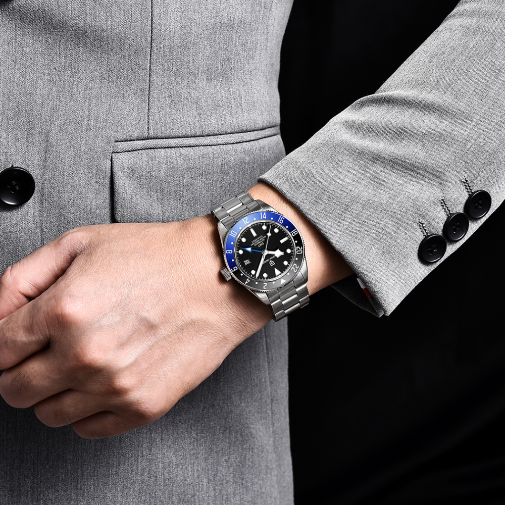 PAGANI DESIGN PD-1706 Men's Watches New Black Bay GMT Automatic Wrist Watch for Men 40mm Stainless Steel 200M Waterproof Business Wristwatch