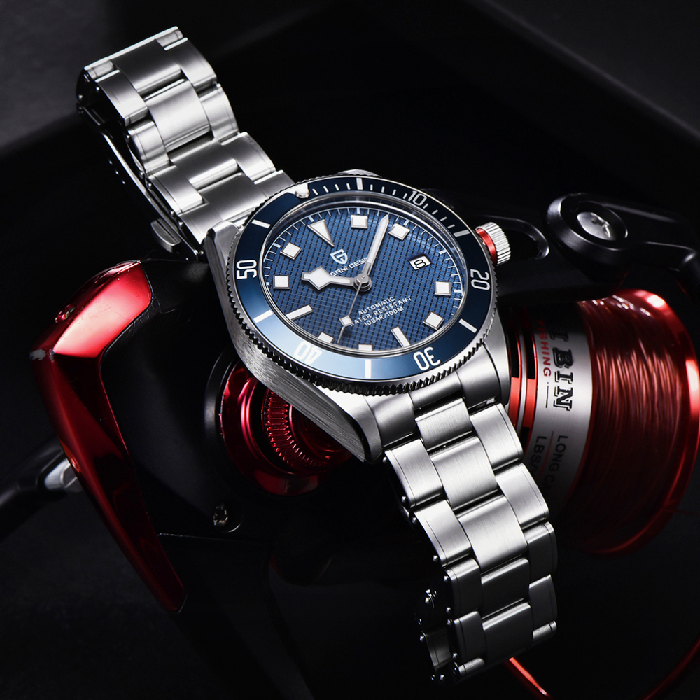 PAGANI DESIGN PD-1709 Men's Automatic Watches Mechanical Sports NH35A Stainless Steel Waterproof Wrist Watch for Men Auto Date Fold-over Clasp