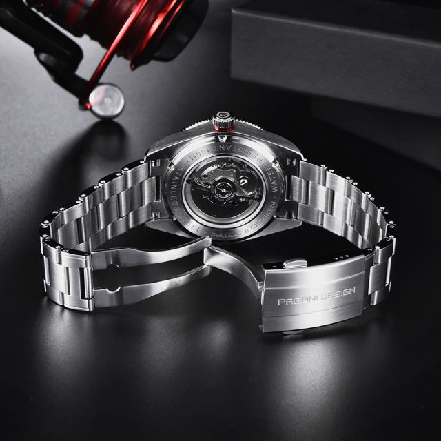 New PAGANI DESIGN Mens NH35 Automatic Mechanical Watch Steel Band Box reloj  – Tacos Y Mas