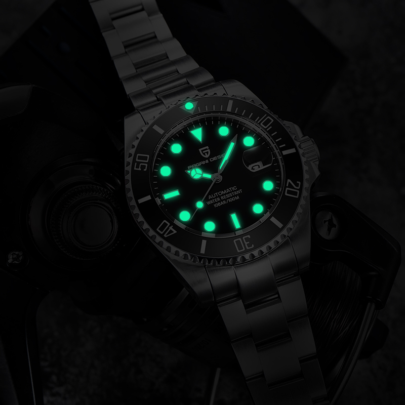 PAGANI DESIGN PD-1644 Men's Quartz Watches Chronograph Sports Wrist Watch with VK63 Movement Sapphire Glass Waterproof Stainless Steel Strap Ceramic Bezel