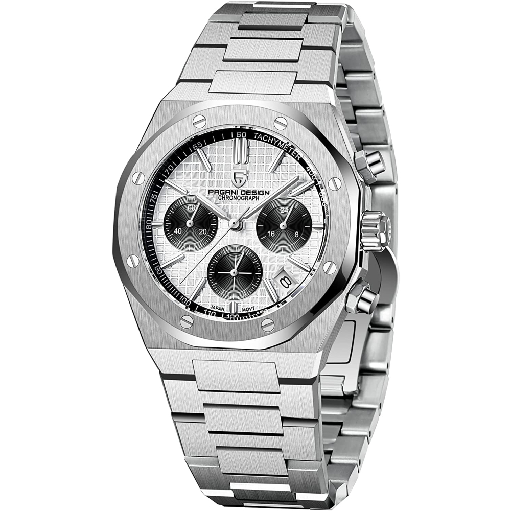 PAGANI DESIGN PD-1707 Men's Sports Quartz Watches New Chronograph Wrist Watch for Men Sapphire Stainless Steel Leather Watchband Waterproof Business Dress Wristwatch