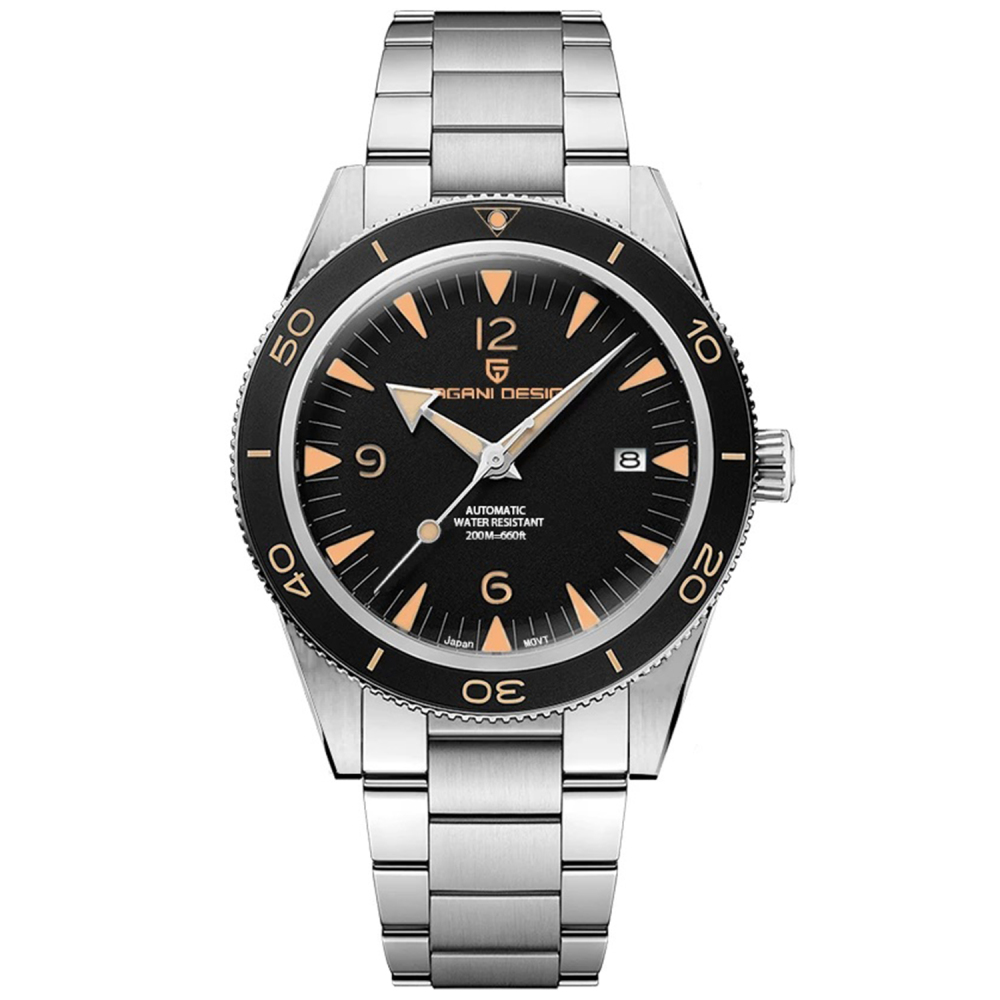 PAGANI DESIGN PD-YS005 Men's Automatic Watches Mechanical full Stainless Steel Wristwatch Classic Retro 200m Waterproof Business Sports Watches
