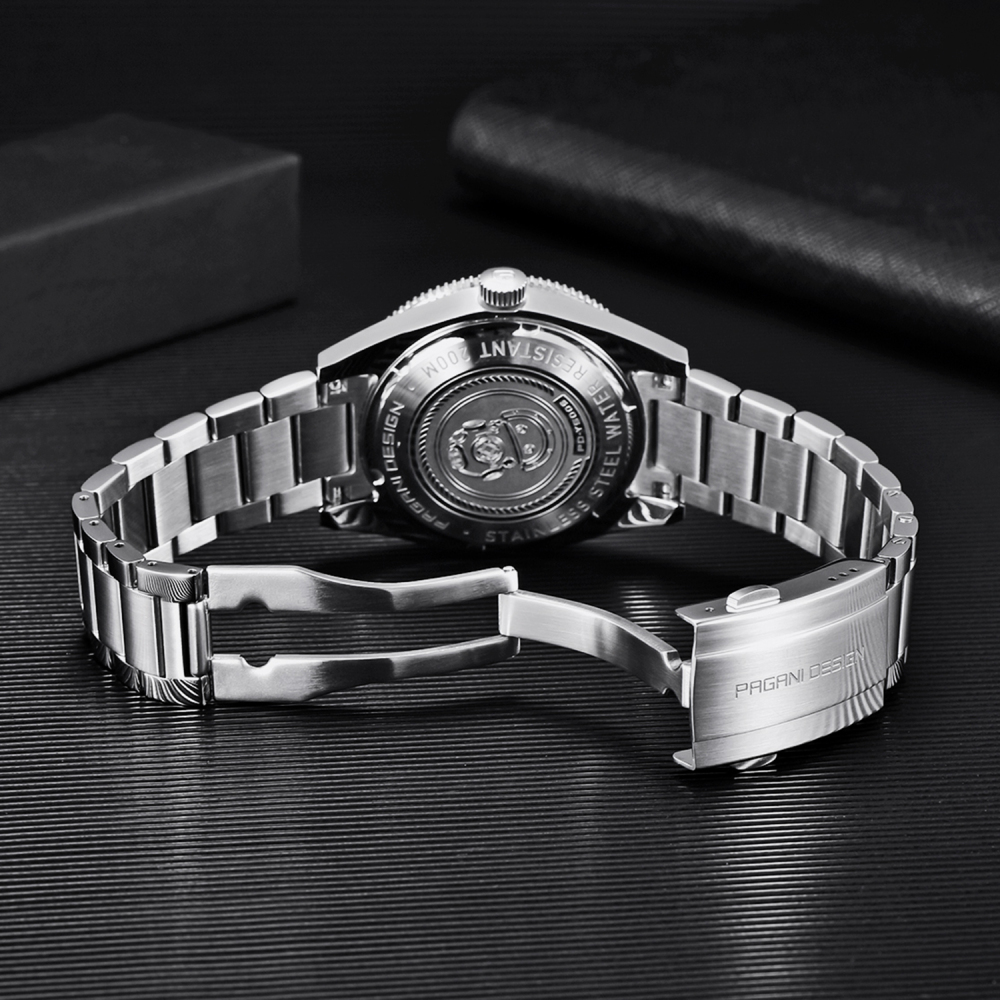 PAGANI DESIGN PD-YS005 Men's Automatic Watches Mechanical full Stainless Steel Wristwatch Classic Retro 200m Waterproof Business Sports Watches