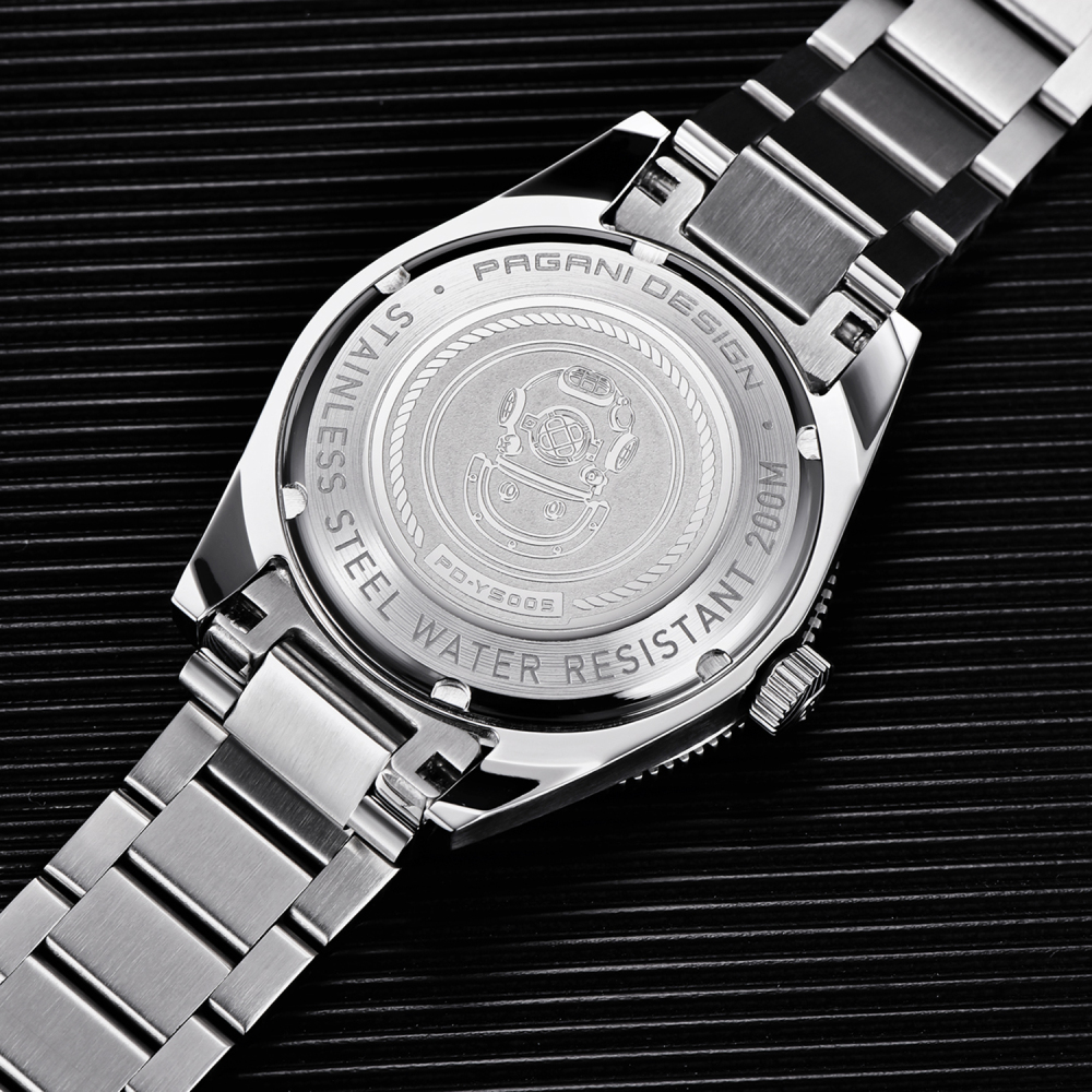 PAGANI DESIGN PD-YS005 Men's Automatic Watches Mechanical full Stainless Steel Wristwatch Classic Retro 200m Waterproof Business Sports Watches