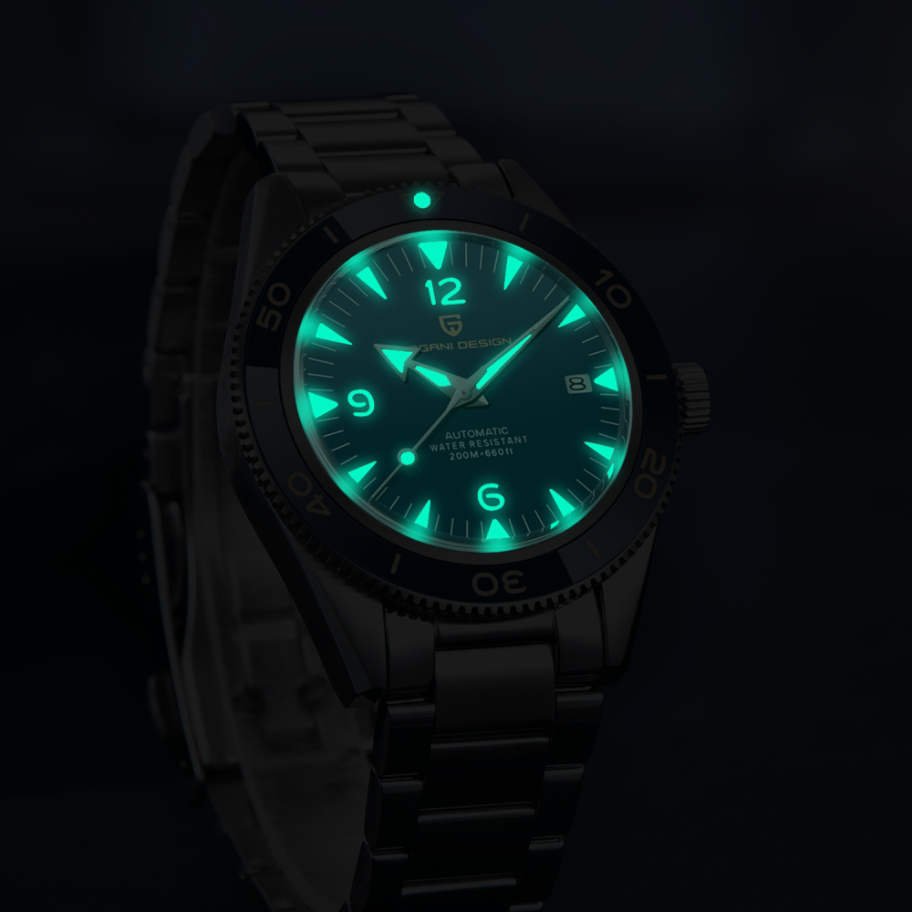 PAGANI DESIGN PD-YS005 Men's Automatic Watches Mechanical full Stainless Steel Wristwatch Classic Retro 200m Waterproof Business Sports Watches