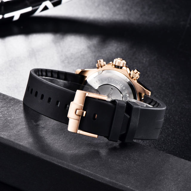 PAGANI DESIGN Men's Quartz Watches Sports Chronograph Men's Wrist Watch with Seiko VK63 Movement Silicone Watchband 1664