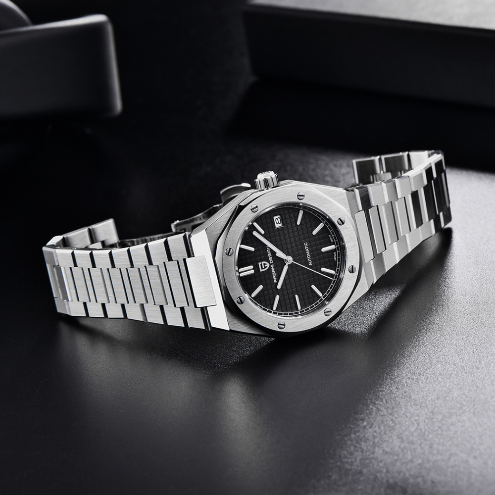 PAGANI DESIGN PD-1673 Automatic Men's Watches Mechanical Stainless Steel Waterproof Wrist Watch for Men NH35A Movt Synthetic Sapphire Dial Glass
