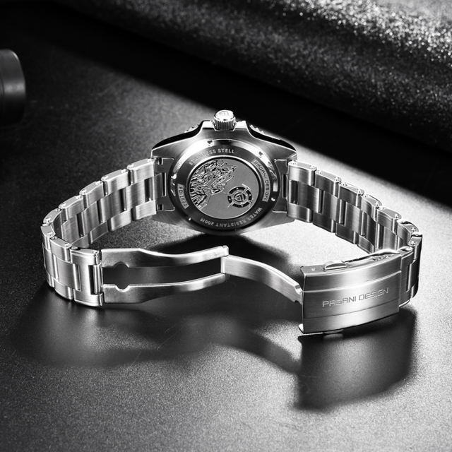 PAGANI DESIGN Automatic Men's Watches Super Luminous Stainless full Steel SEIKO NH35A Mechanical Wristwatches Ceramic Bezel Sapphire Glass Watch Men