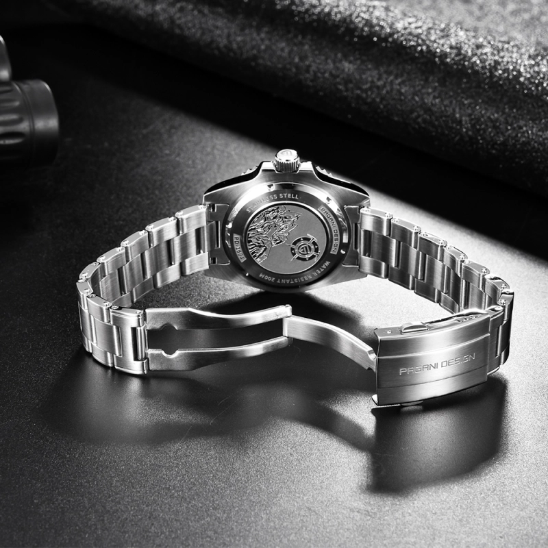 PAGANI DESIGN PD-1694 Automatic Men's Watches Super Luminous Stainless full Steel SEIKO NH35A Mechanical Wristwatches Ceramic Bezel Sapphire Glass Watch Men