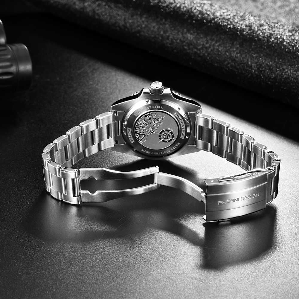 PAGANI DESIGN PD-1694 Automatic Men's Watches Super Luminous Stainless full Steel SEIKO NH35A Mechanical Wristwatches Ceramic Bezel Sapphire Glass Watch Men