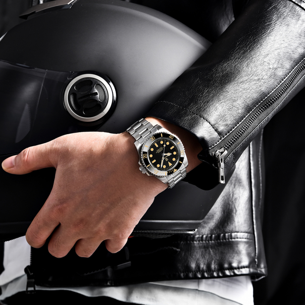 PAGANI DESIGN Automatic Men's Watches Super Luminous Stainless full Steel SEIKO NH35A Mechanical Wristwatches Ceramic Bezel Sapphire Glass Watch Men