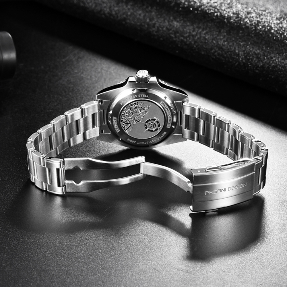 PAGANI DESIGN PD-1694 Automatic Men's Watches Super Luminous Stainless full Steel SEIKO NH35A Mechanical Wristwatches Ceramic Bezel Sapphire Glass Watch Men