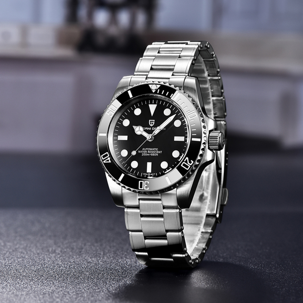 PAGANI DESIGN Automatic Men's Watches Super Luminous Stainless full Steel SEIKO NH35A Mechanical Wristwatches Ceramic Bezel Sapphire Glass Watch Men