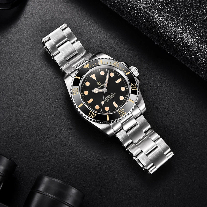 PAGANI DESIGN PD-1694 Automatic Men's Watches Super Luminous Stainless full Steel SEIKO NH35A Mechanical Wristwatches Ceramic Bezel Sapphire Glass Watch Men