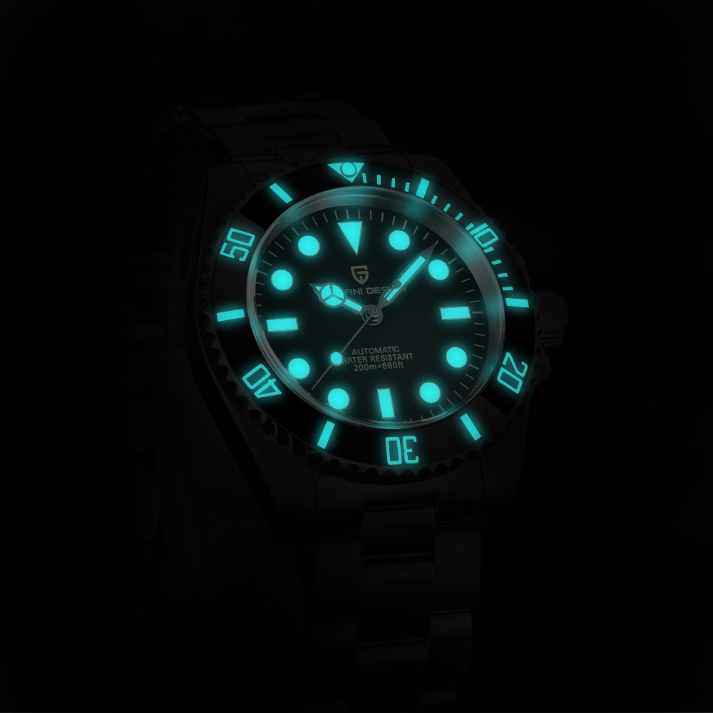 PAGANI DESIGN PD-1694 Automatic Men's Watches Super Luminous Stainless full Steel SEIKO NH35A Mechanical Wristwatches Ceramic Bezel Sapphire Glass Watch Men