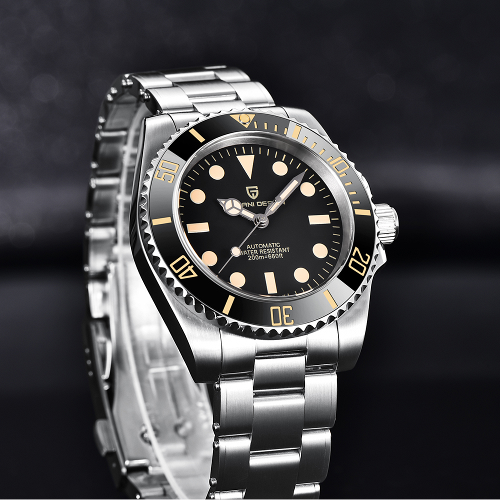 PAGANI DESIGN PD-1694 Automatic Men's Watches Super Luminous Stainless full Steel SEIKO NH35A Mechanical Wristwatches Ceramic Bezel Sapphire Glass Watch Men