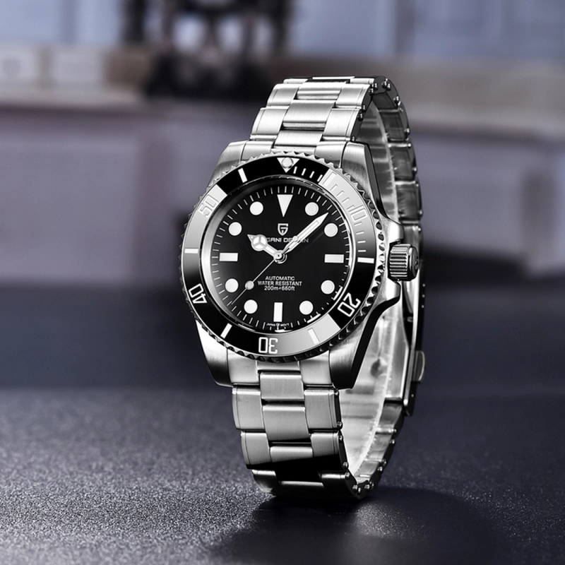 PAGANI DESIGN PD-1694 Automatic Men's Watches Super Luminous Stainless full Steel SEIKO NH35A Mechanical Wristwatches Ceramic Bezel Sapphire Glass Watch Men