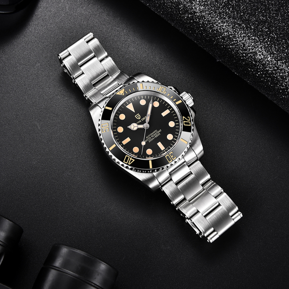 PAGANI DESIGN Automatic Men's Watches Super Luminous Stainless full Steel SEIKO NH35A Mechanical Wristwatches Ceramic Bezel Sapphire Glass Watch Men