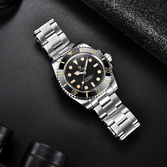 PAGANI DESIGN Automatic Men's Watches Super Luminous Stainless full Steel SEIKO NH35A Mechanical Wristwatches Ceramic Bezel Sapphire Glass Watch Men