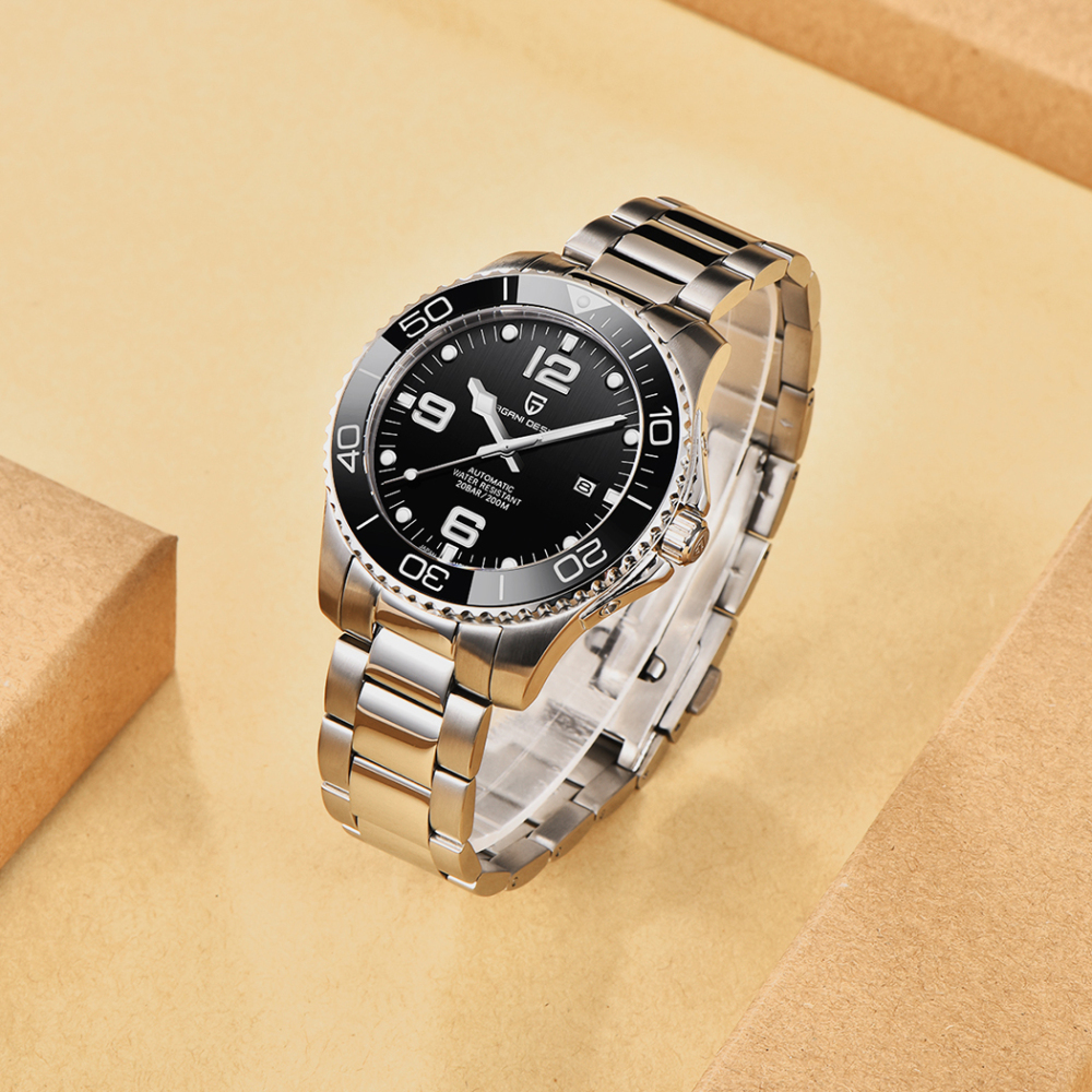 PAGANI DESIGN PD-1702 Men's Automatic Watches Mechanical Stainless Steel Japanese Movement Self Winding Business Waterproof Wristwatch