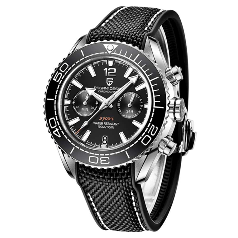 PAGANI DESIGN PD-1711 Sports Men Quartz Watches Ceramic Bezel Waterproof Chronograph Wristwatch Sapphire Glass Men Watches