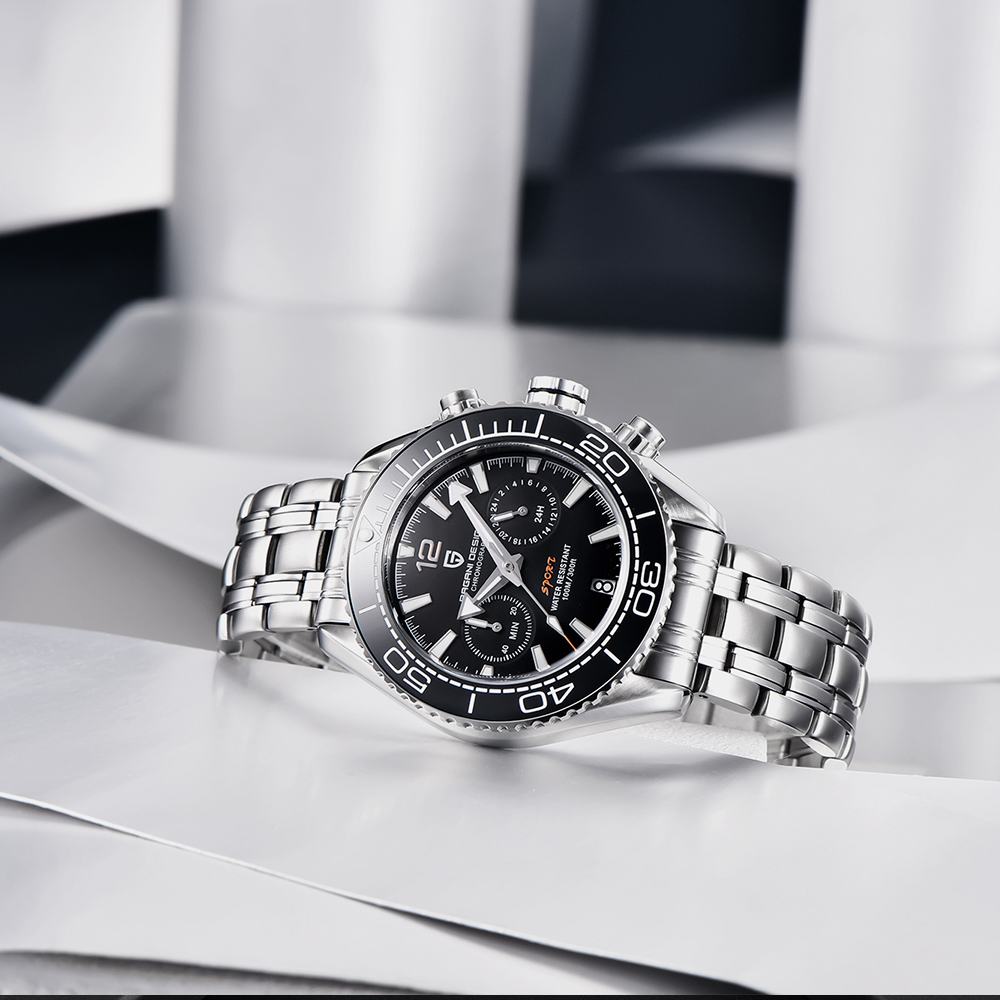 PAGANI DESIGN Top Brand Sports Men Quartz Watches Ceramic Bezel Waterproof Chronograph Wristwatch Sapphire Glass Men Watches