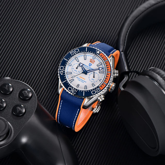 PAGANI DESIGN Top Brand Sports Men Quartz Watches Ceramic Bezel Waterproof Chronograph Wristwatch Sapphire Glass Men Watches