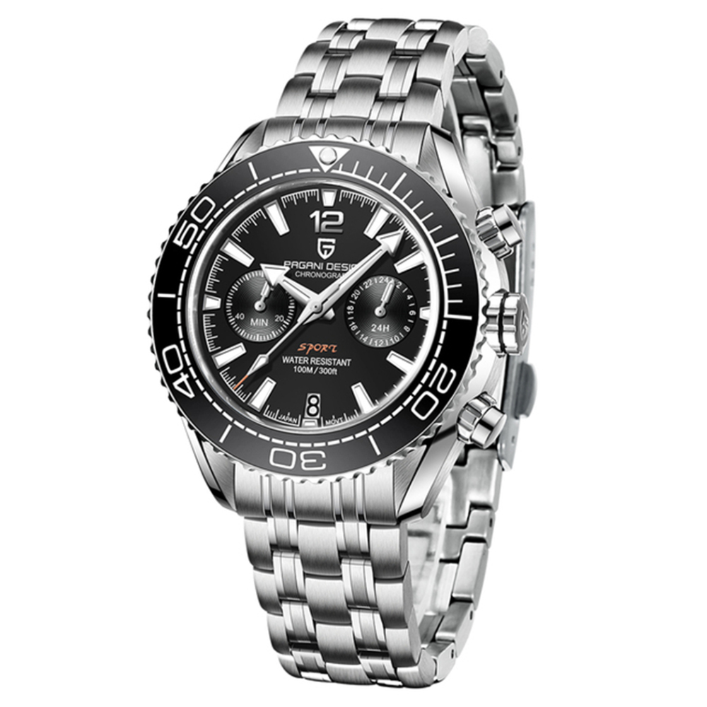 PAGANI DESIGN PD-1711 Sports Men Quartz Watches Ceramic Bezel Waterproof Chronograph Wristwatch Sapphire Glass Men Watches