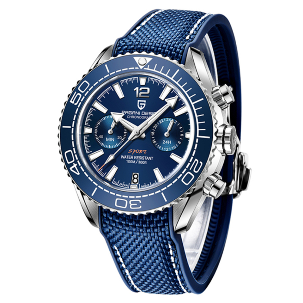 PAGANI DESIGN PD-1711 Sports Men Quartz Watches Ceramic Bezel Waterproof Chronograph Wristwatch Sapphire Glass Men Watches