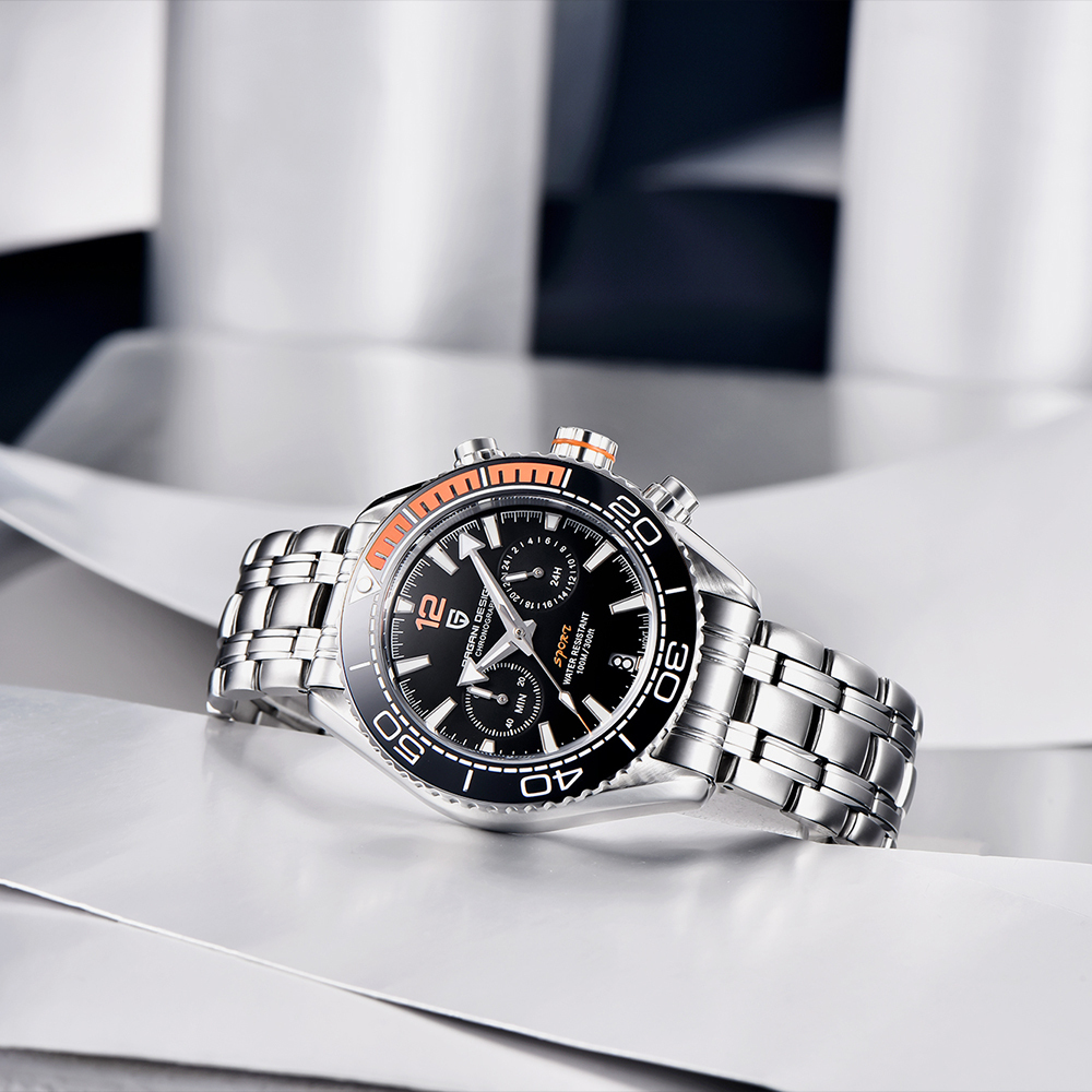 PAGANI DESIGN Top Brand Sports Men Quartz Watches Ceramic Bezel Waterproof Chronograph Wristwatch Sapphire Glass Men Watches
