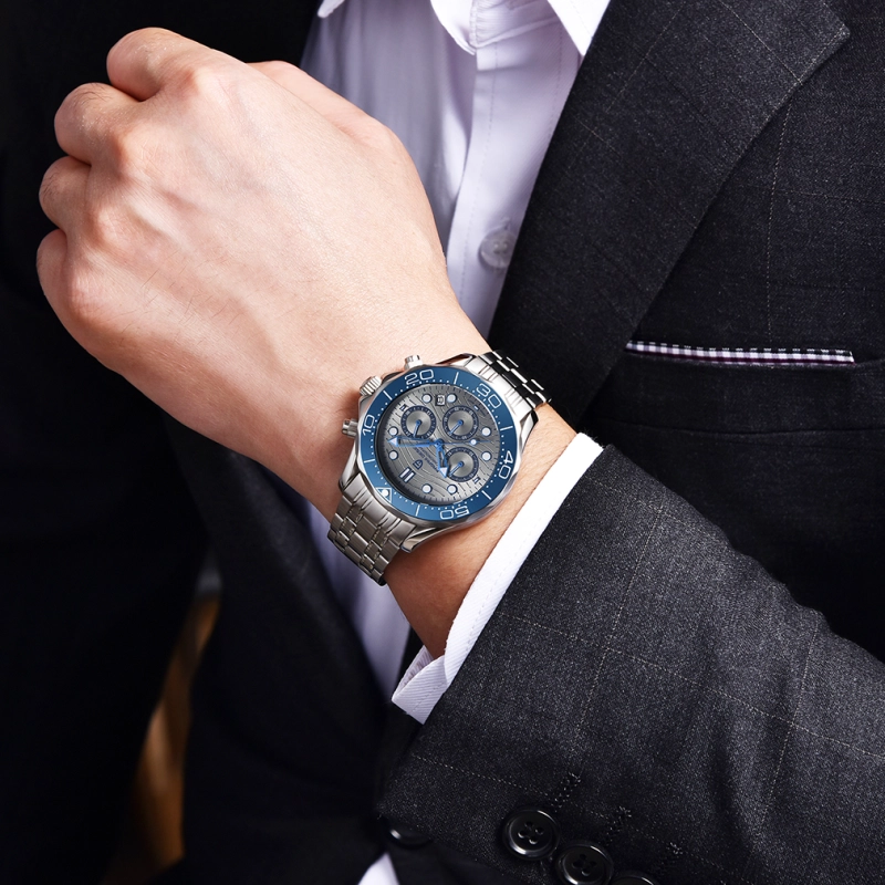 PAGANI DESIGN PD-1718 Quartz Men's Watches Stainless Steel Business Sports Chronograph Wrist Watch for Men Sapphire Dial Glass Auto Date
