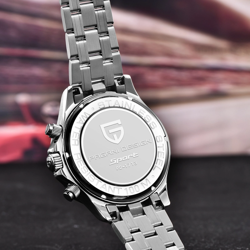 PAGANI DESIGN PD-1718 Quartz Men's Watches Stainless Steel Business Sports Chronograph Wrist Watch for Men Sapphire Dial Glass Auto Date