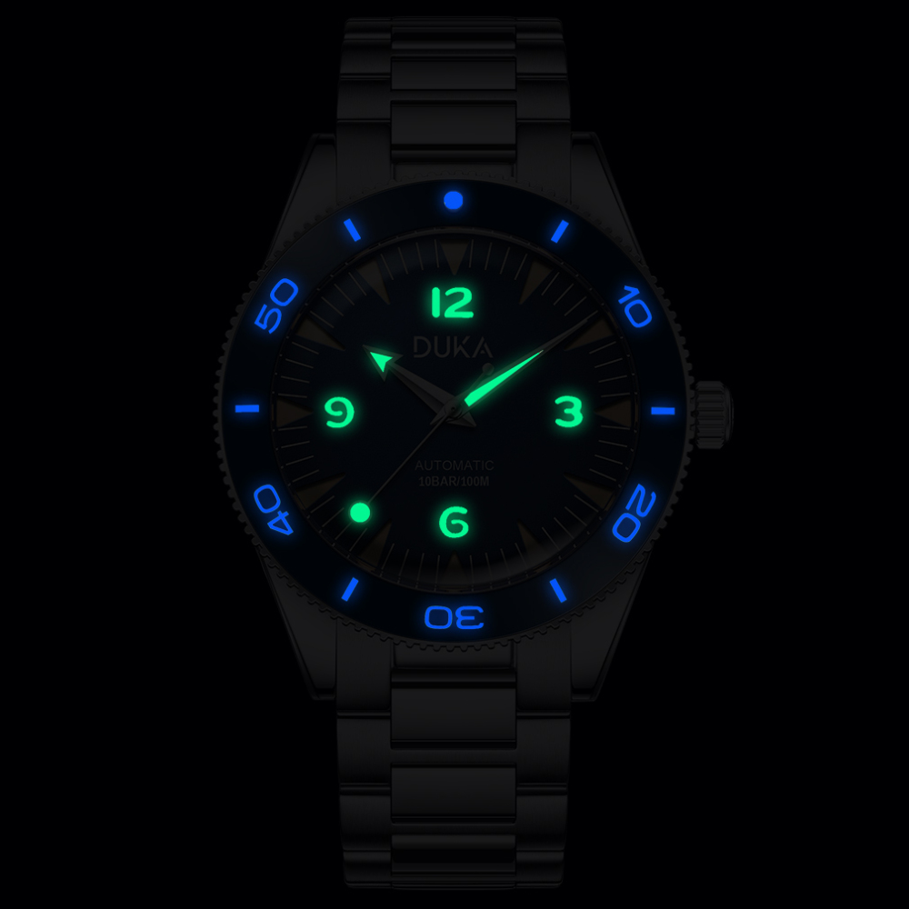 DUKA Luxury Men's Automatic Watches full Stainless Steel Business Waterproof Wrist Watch for Men New Release Synthetic Sapphire Dial Glass