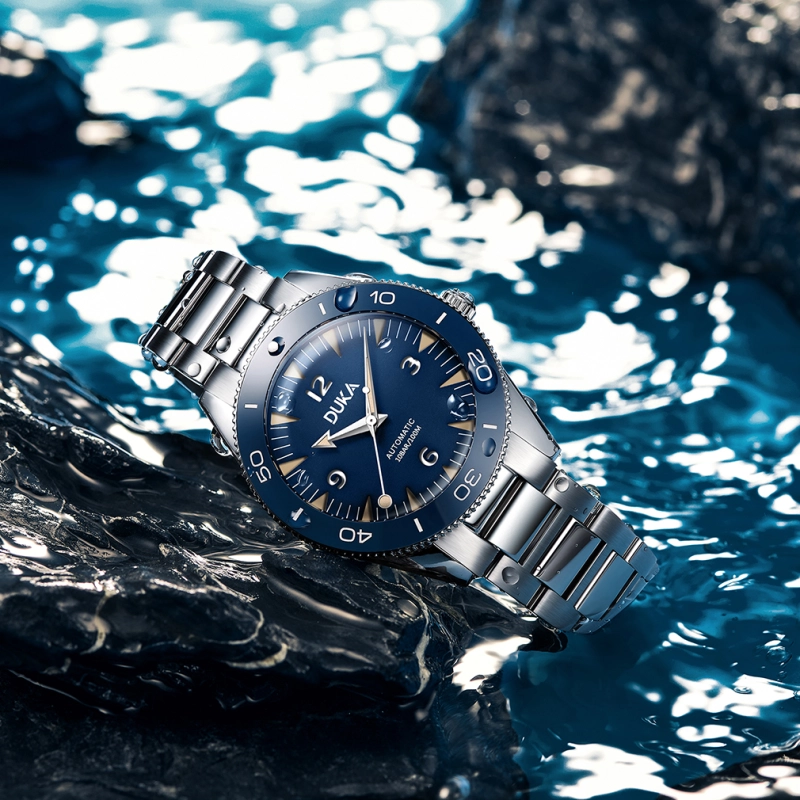 DUKA Luxury Men's Automatic Watches full Stainless Steel Business Waterproof Wrist Watch for Men New Release Synthetic Sapphire Dial Glass
