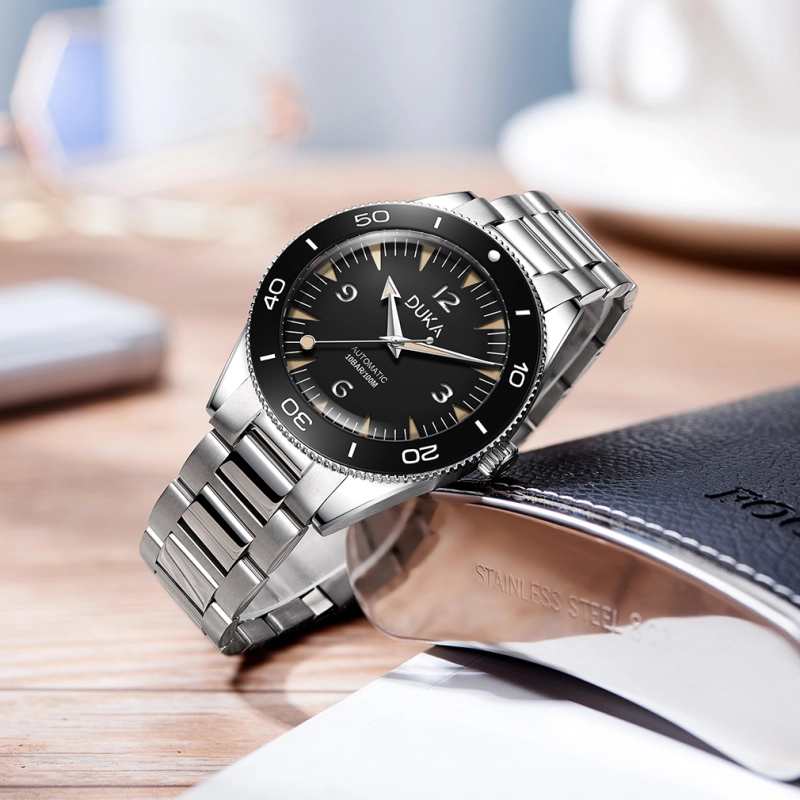 DUKA Luxury Men's Automatic Watches full Stainless Steel Business Waterproof Wrist Watch for Men New Release Synthetic Sapphire Dial Glass